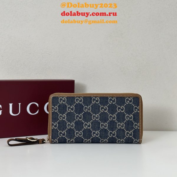 Gucci Designer GG Emblem Zip Around Wallet 819122